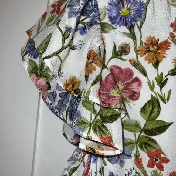 New Yumi Kim Peyton Ruffle Mini Dress Floral Cottagecore Women's Size Small - Picture 7 of 14